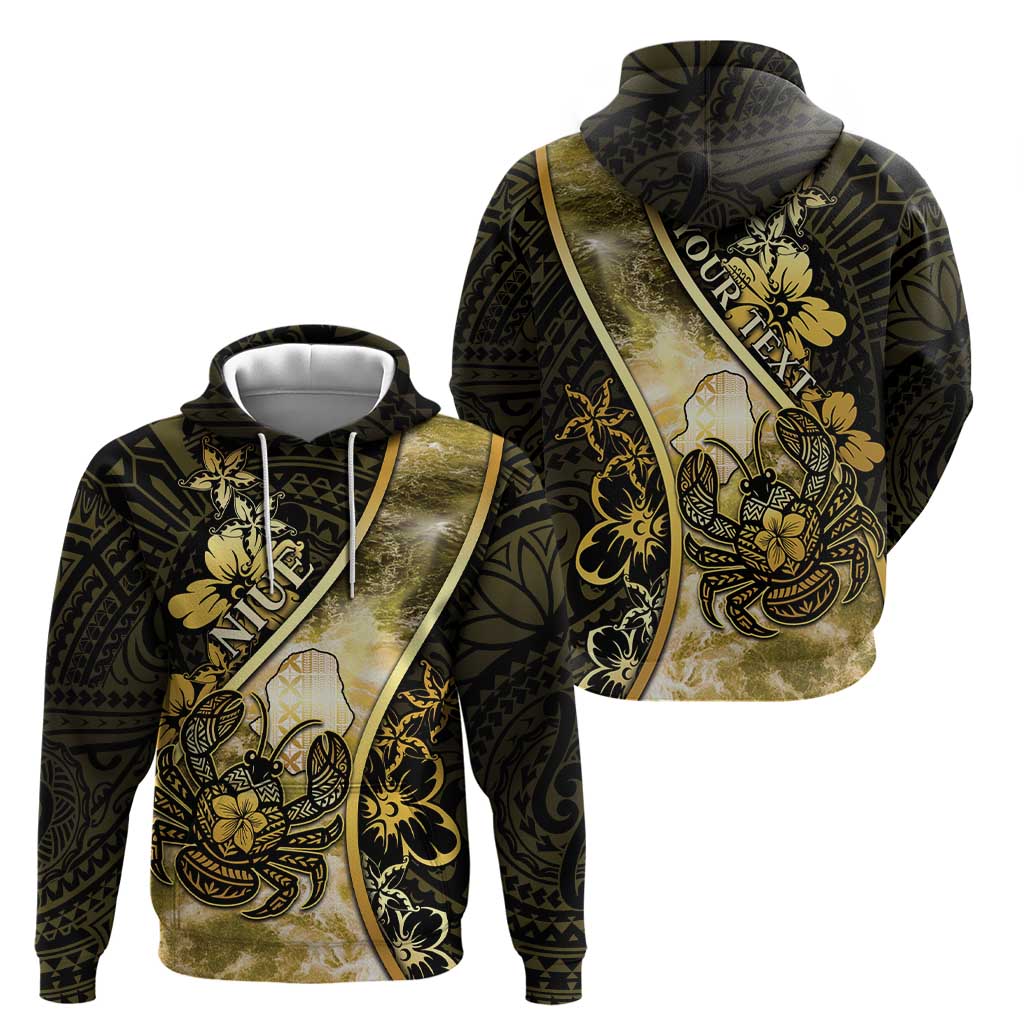 Personalised Niue Hoodie Niuean Crab Waves Style DT05 - Polynesian Pride