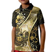 Personalised Niue Kid Polo Shirt Niuean Crab Waves Style