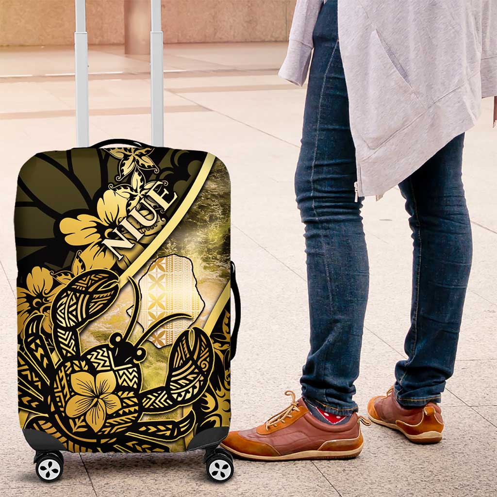 Niue Luggage Cover Niuean Crab Waves Style
