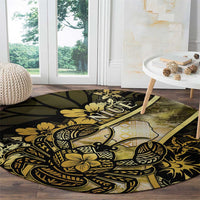 Niue Round Carpet Niuean Crab Waves Style