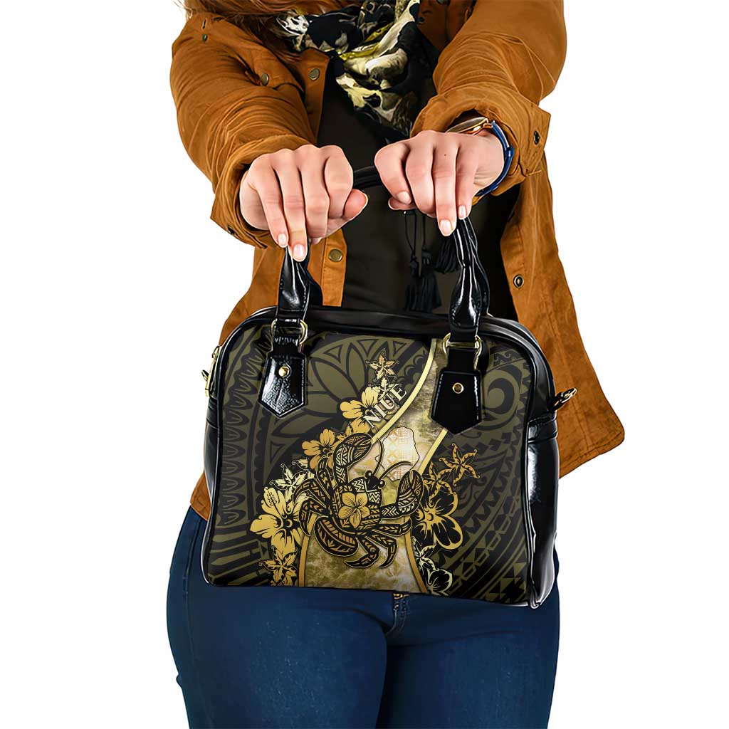 Niue Shoulder Handbag Niuean Crab Waves Style