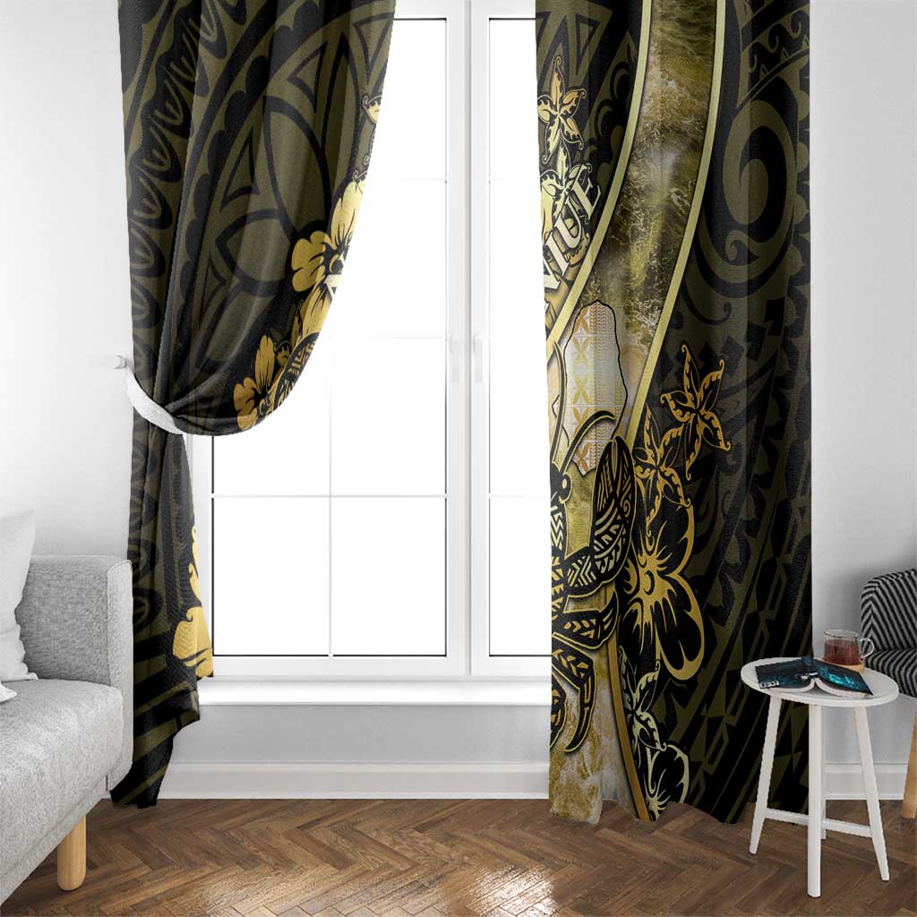 Niue Window Curtain Niuean Crab Waves Style DT05 - Polynesian Pride