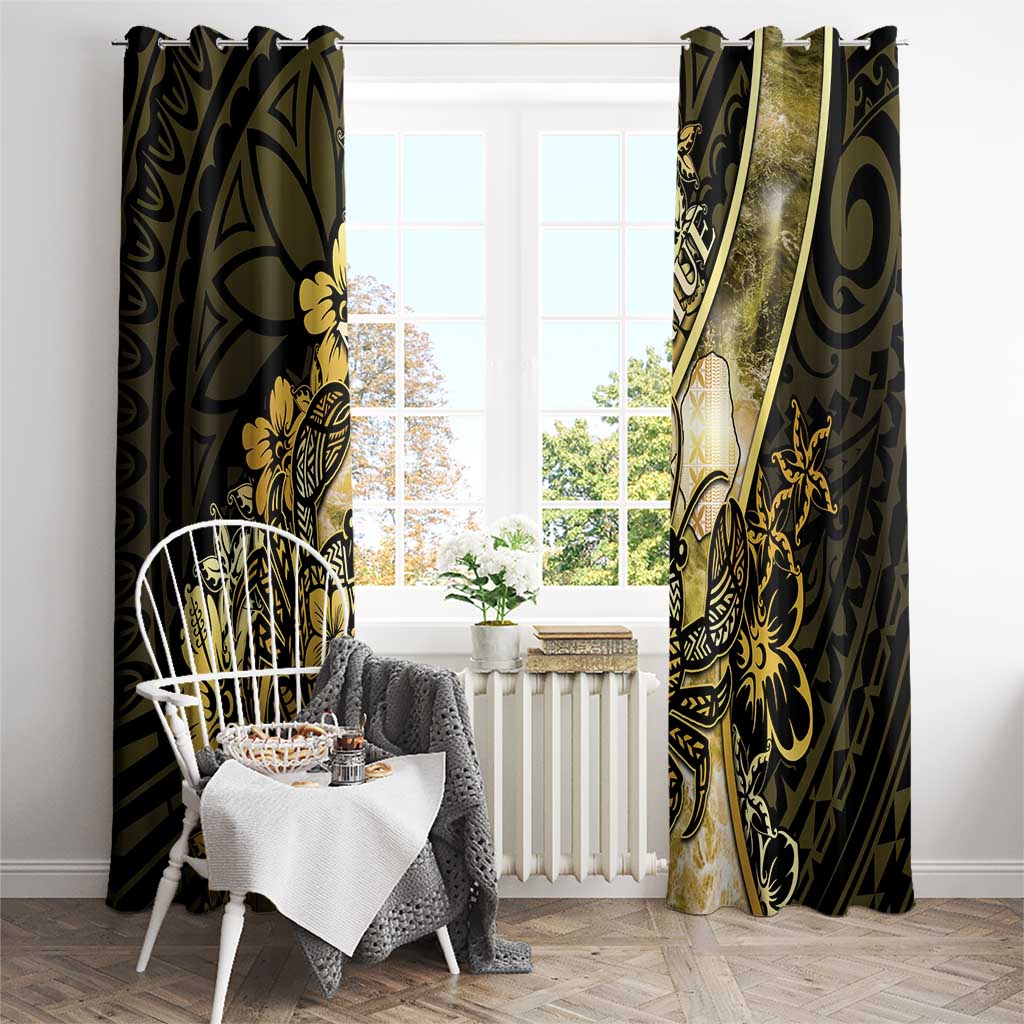 Niue Window Curtain Niuean Crab Waves Style DT05 - Polynesian Pride