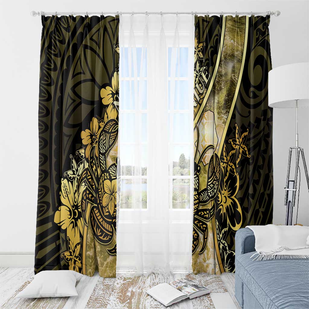 Niue Window Curtain Niuean Crab Waves Style DT05 - Polynesian Pride