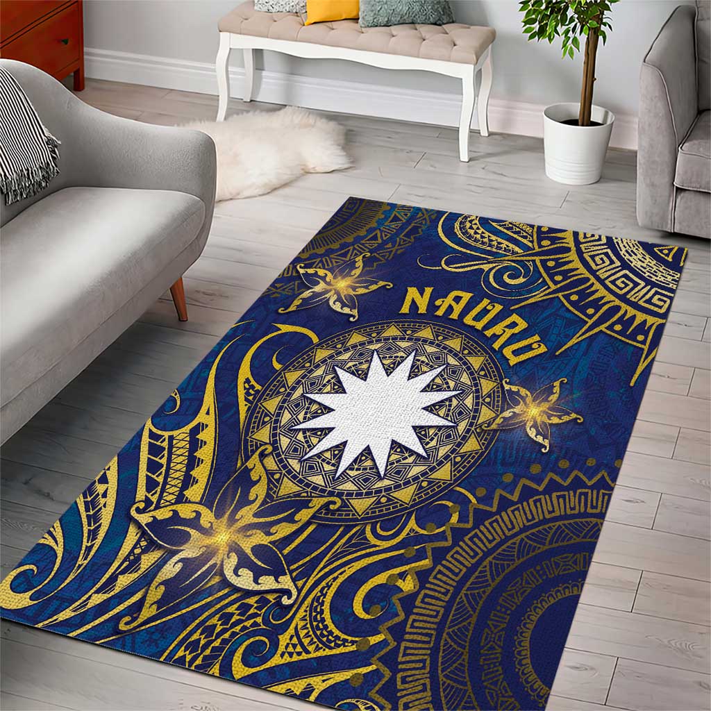 Nauru Area Rug Hibiscus Polynesian Tribal Pattern DT05 - Polynesian Pride