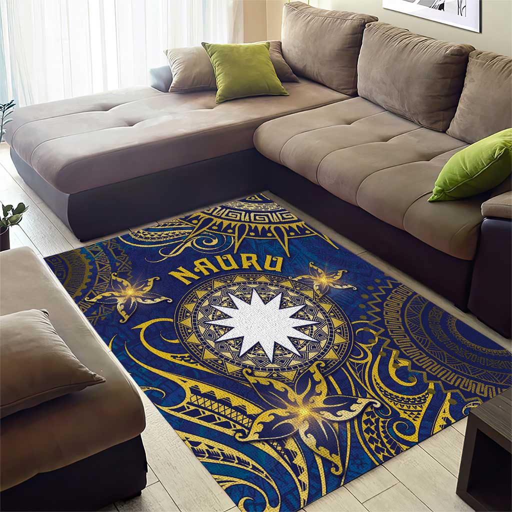 Nauru Area Rug Hibiscus Polynesian Tribal Pattern DT05 - Polynesian Pride