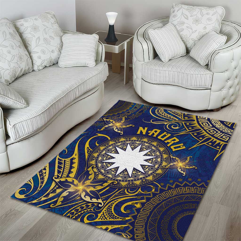Nauru Area Rug Hibiscus Polynesian Tribal Pattern DT05 - Polynesian Pride