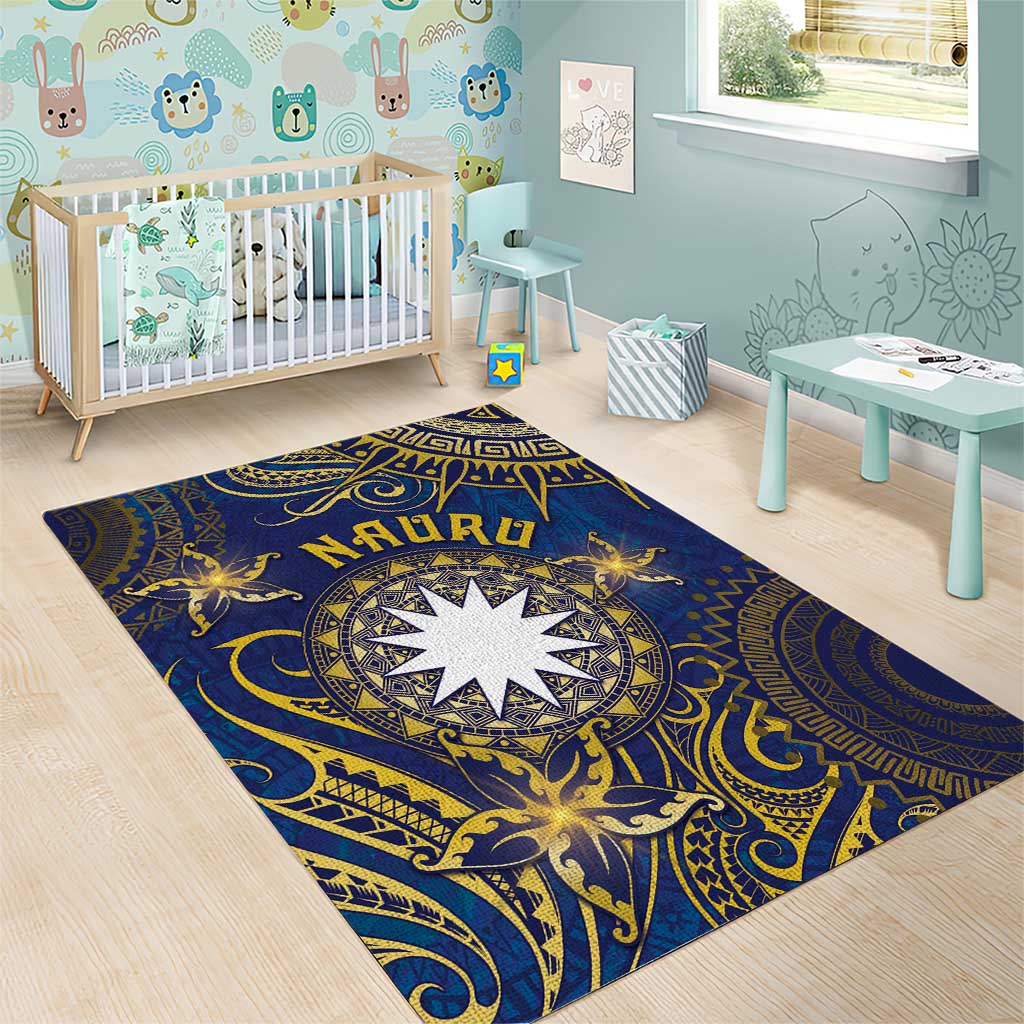 Nauru Area Rug Hibiscus Polynesian Tribal Pattern DT05 - Polynesian Pride