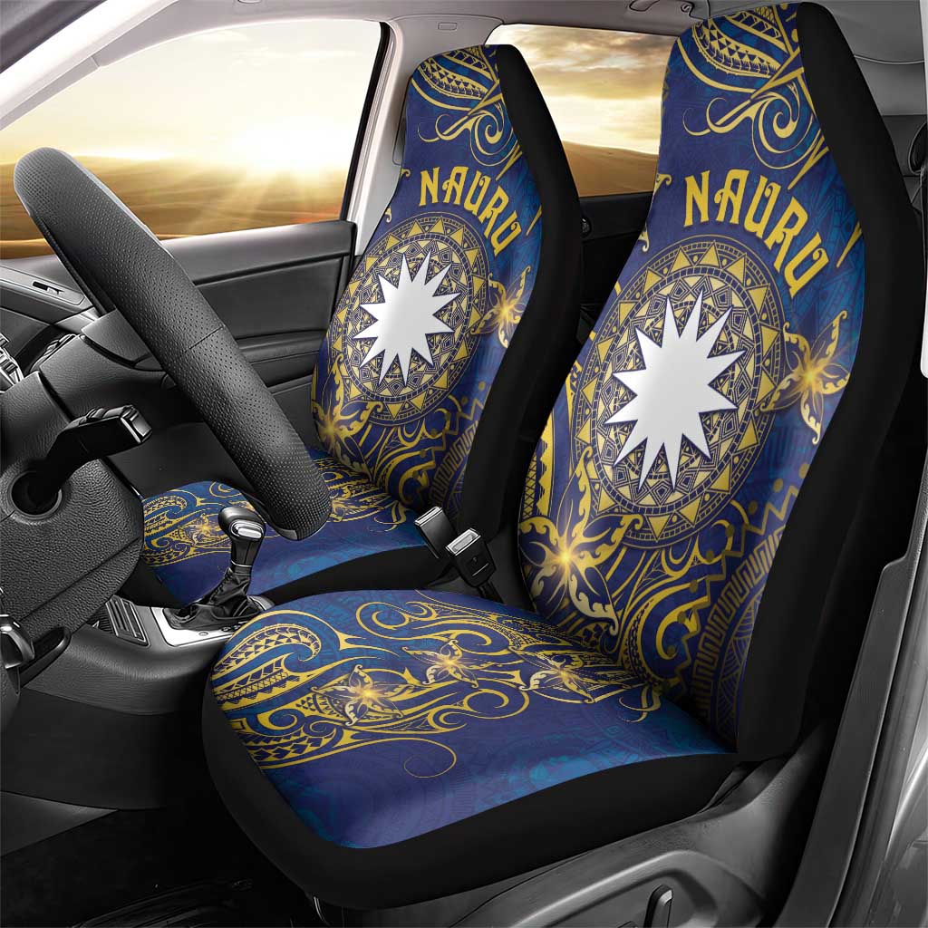 Nauru Car Seat Cover Hibiscus Polynesian Tribal Pattern