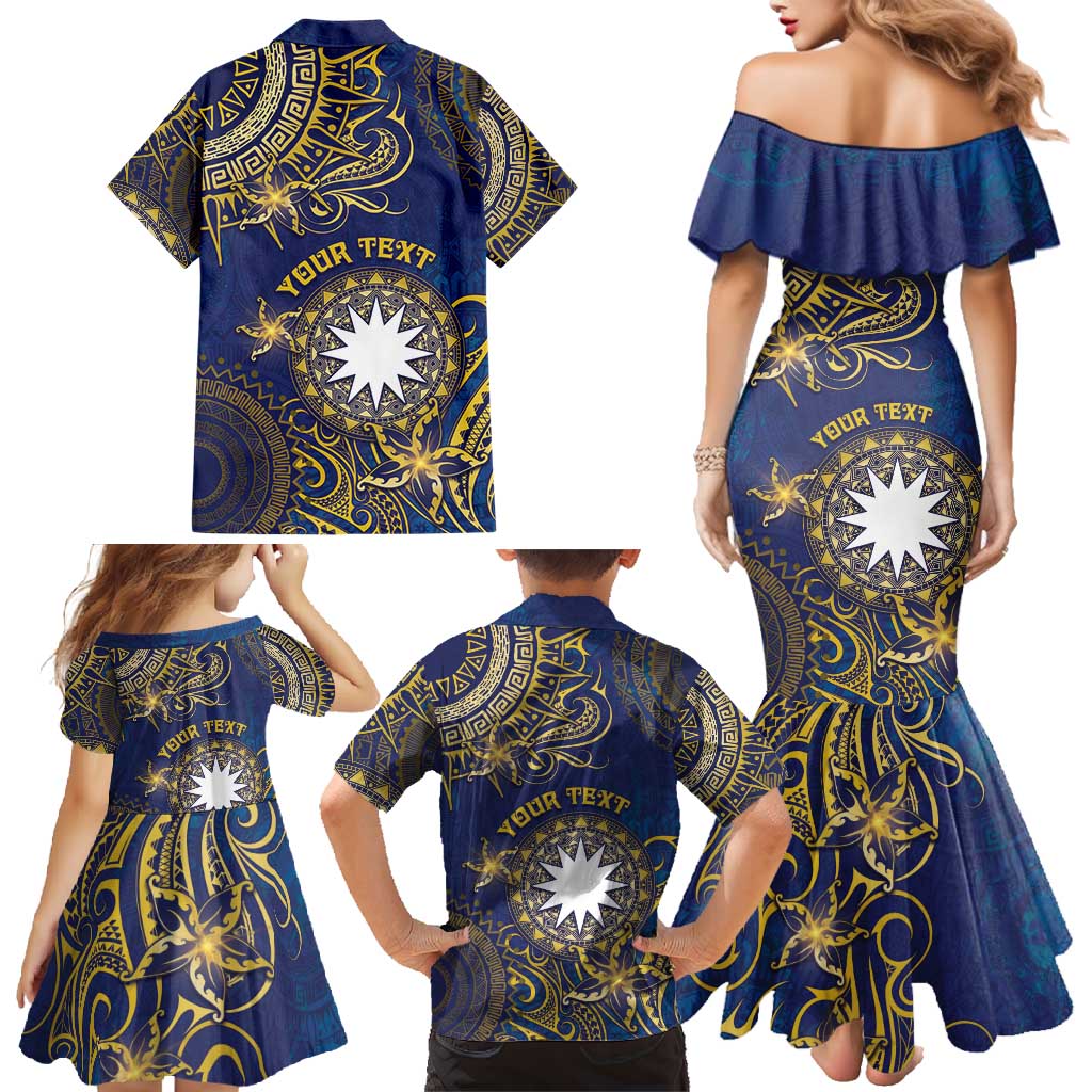 Personalised Nauru Family Matching Mermaid Dress and Hawaiian Shirt Hibiscus Polynesian Tribal Pattern DT05 - Polynesian Pride