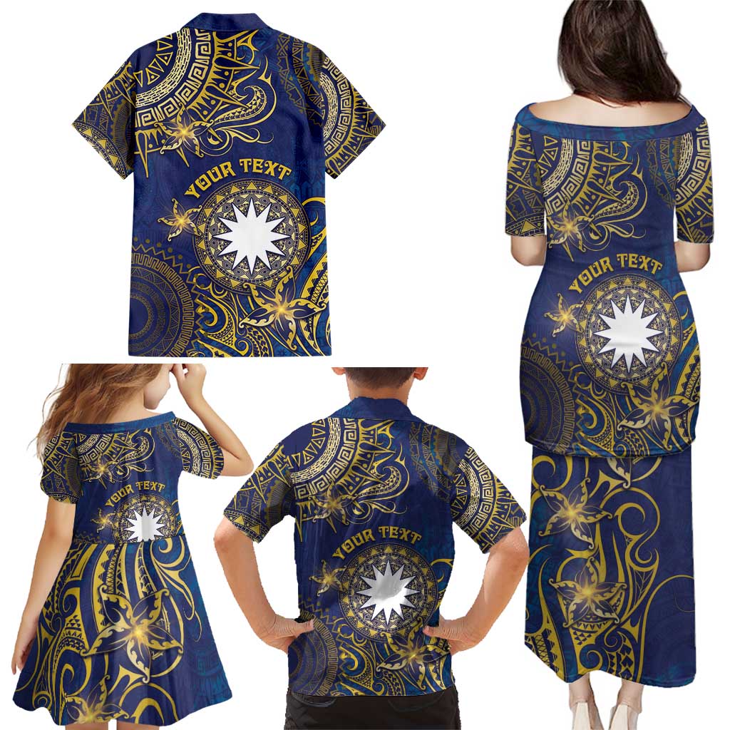 Personalised Nauru Family Matching Puletasi and Hawaiian Shirt Hibiscus Polynesian Tribal Pattern DT05 - Polynesian Pride