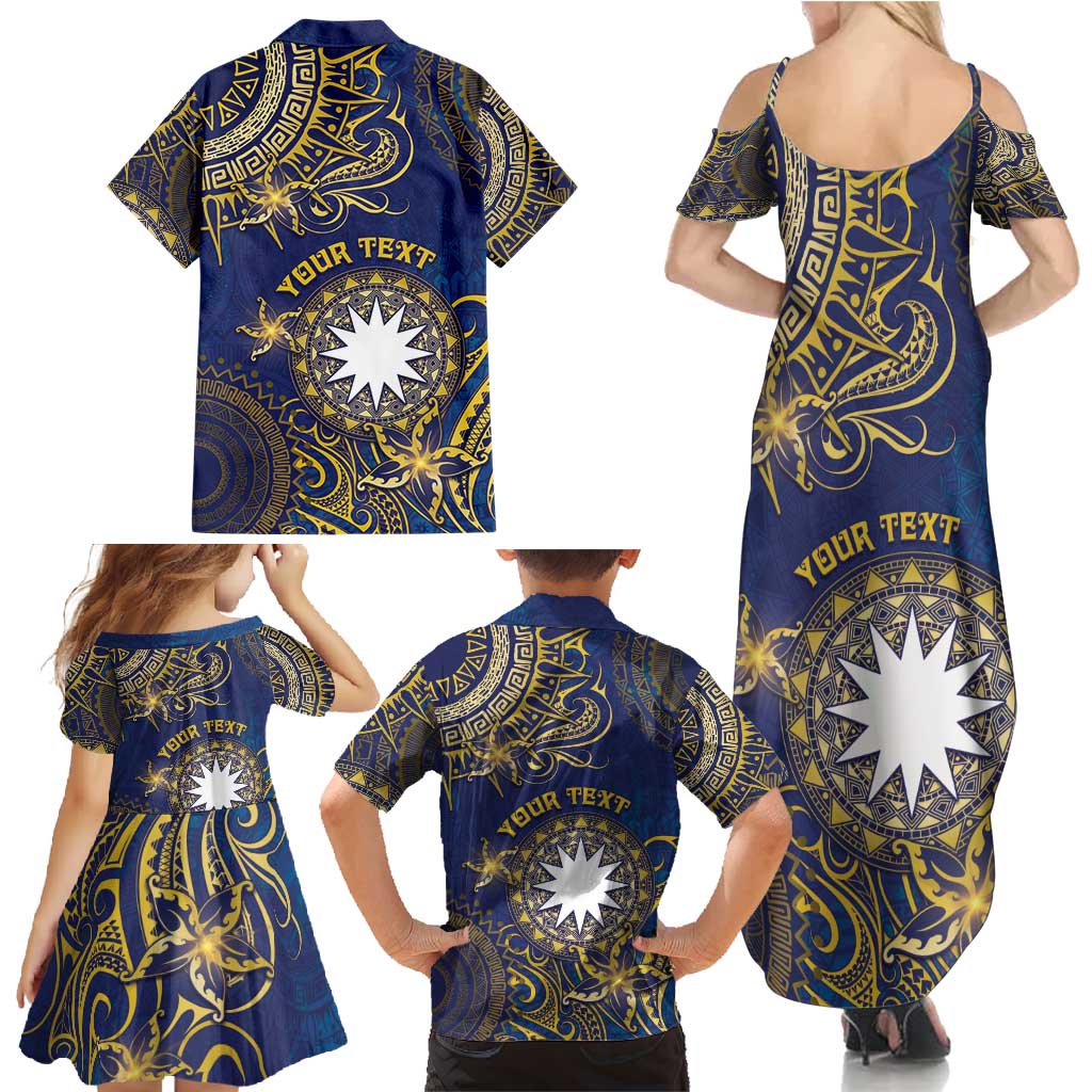 Personalised Nauru Family Matching Summer Maxi Dress and Hawaiian Shirt Hibiscus Polynesian Tribal Pattern DT05 - Polynesian Pride