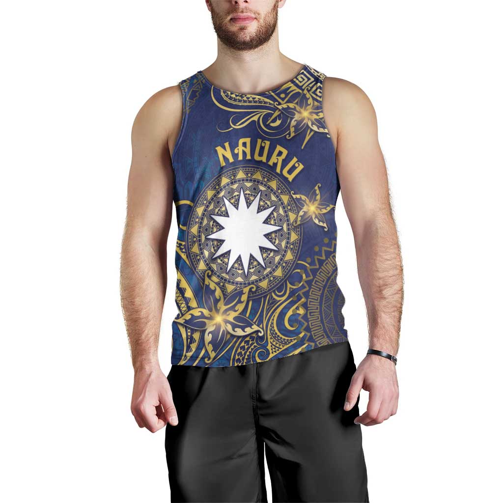 Personalised Nauru Men Tank Top Hibiscus Polynesian Tribal Pattern DT05 - Polynesian Pride