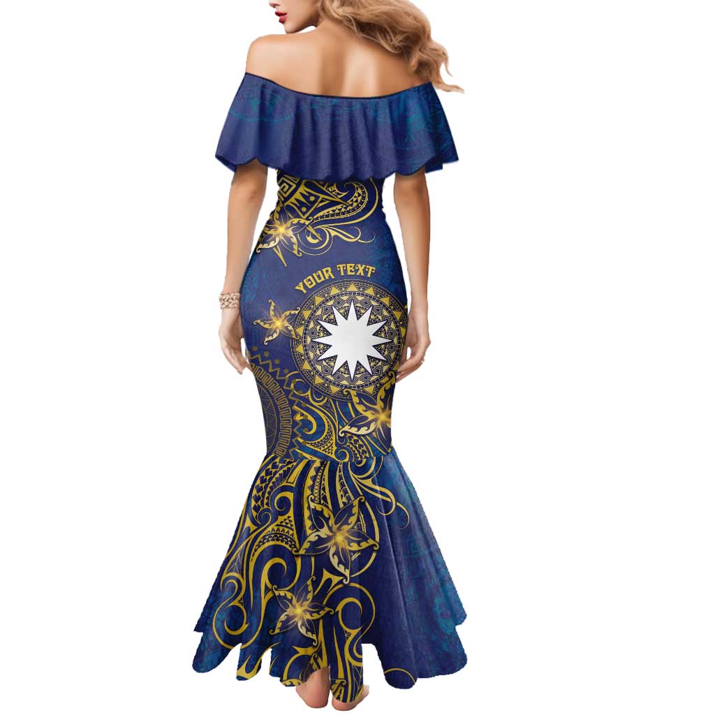 Personalised Nauru Mermaid Dress Hibiscus Polynesian Tribal Pattern DT05 - Polynesian Pride