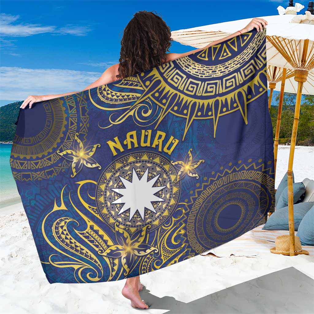 Nauru Sarong Hibiscus Polynesian Tribal Pattern DT05 One Size 44 x 66 inches Navy - Polynesian Pride