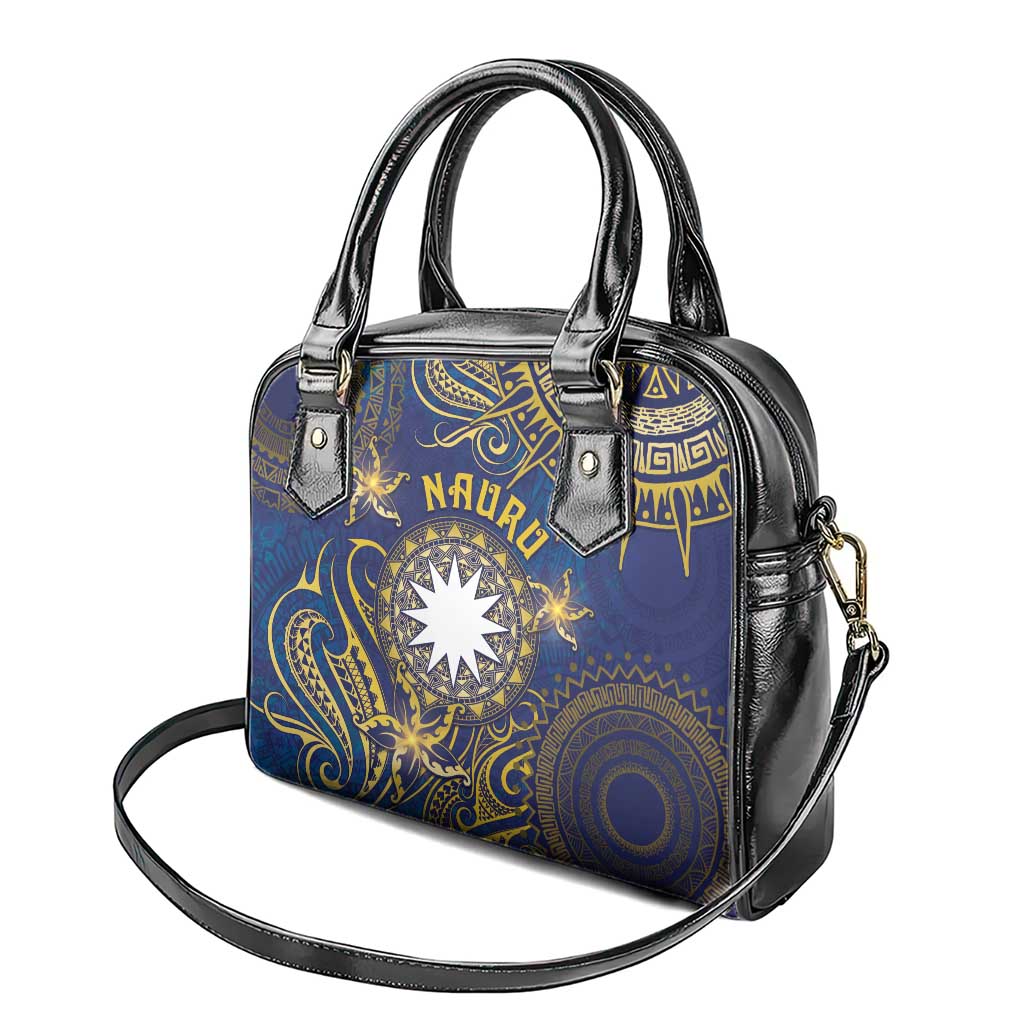 Nauru Shoulder Handbag Hibiscus Polynesian Tribal Pattern