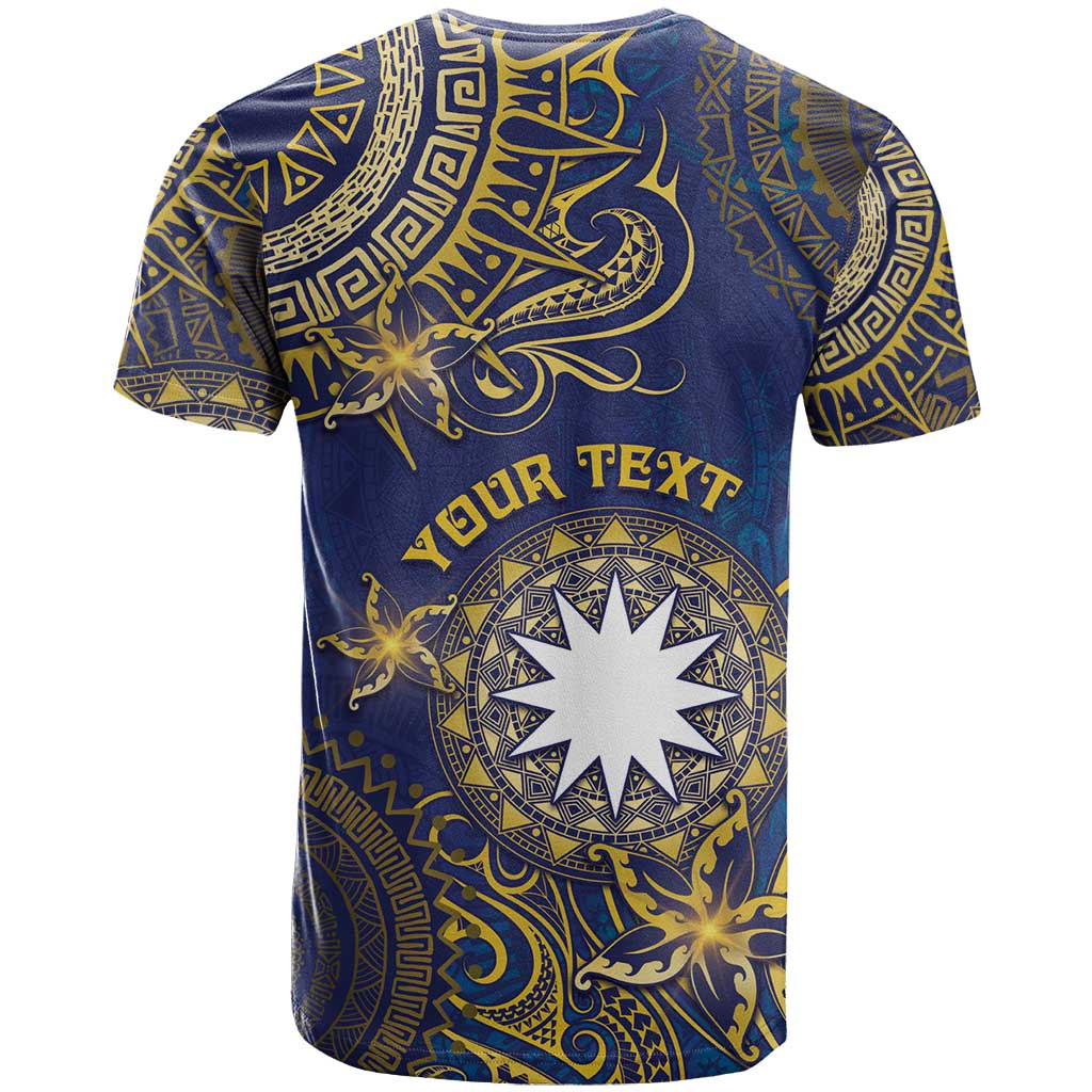 Personalised Nauru T Shirt Hibiscus Polynesian Tribal Pattern DT05 - Polynesian Pride