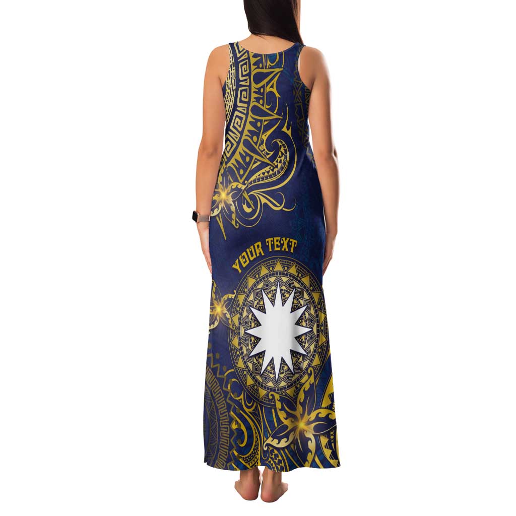 Personalised Nauru Tank Maxi Dress Hibiscus Polynesian Tribal Pattern DT05 - Polynesian Pride