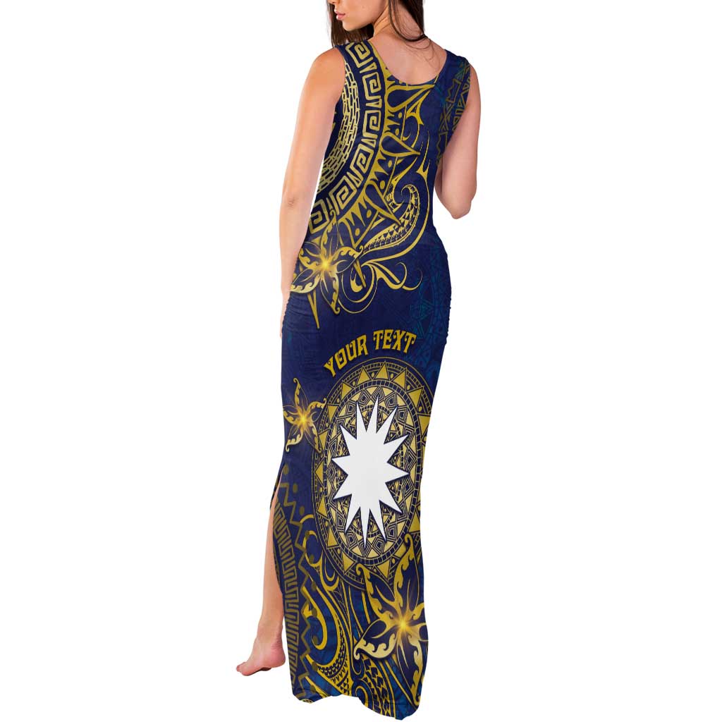 Personalised Nauru Tank Maxi Dress Hibiscus Polynesian Tribal Pattern DT05 - Polynesian Pride