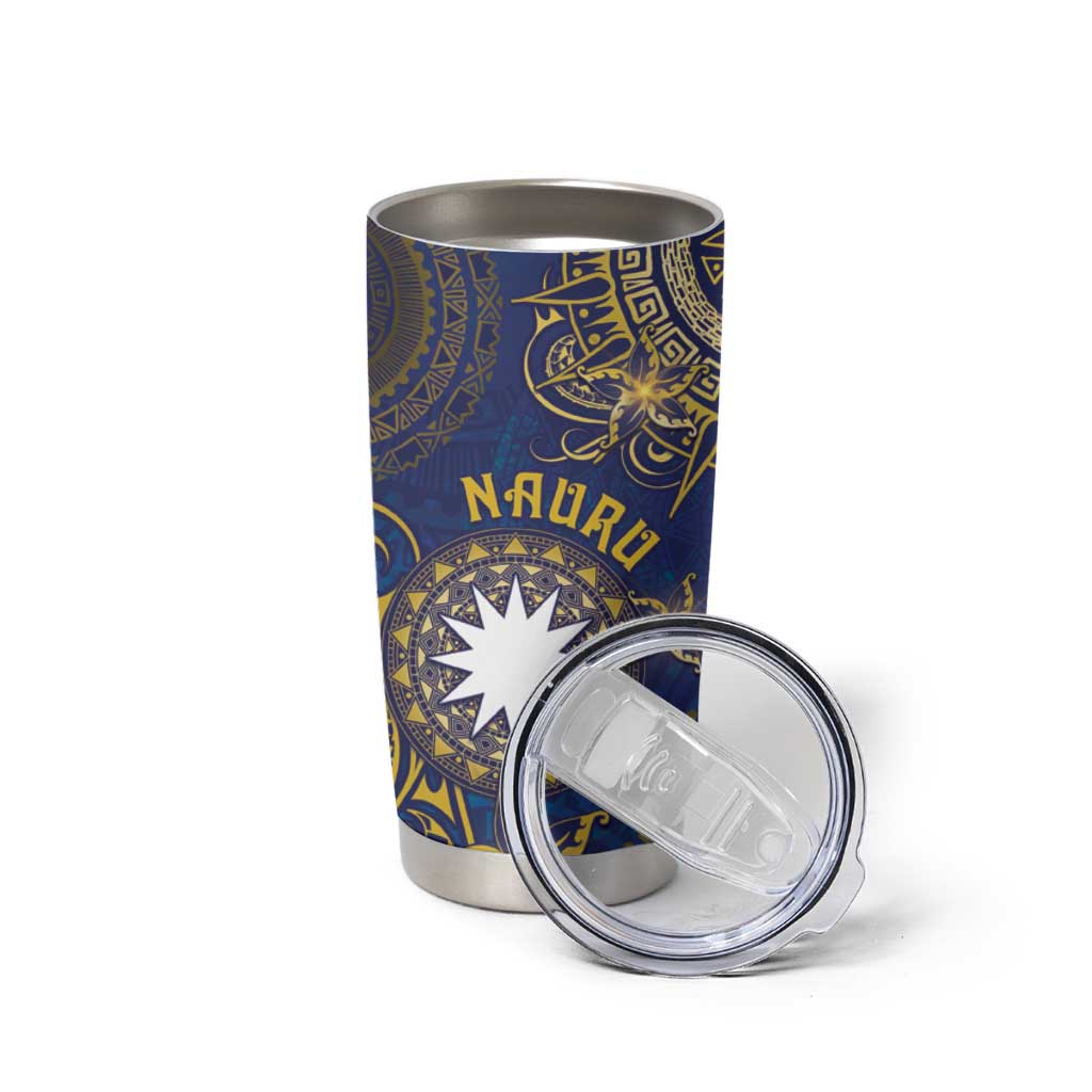Personalised Nauru Tumbler Cup Hibiscus Polynesian Tribal Pattern DT05 - Polynesian Pride