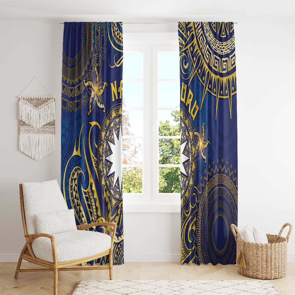 Nauru Window Curtain Hibiscus Polynesian Tribal Pattern DT05 - Polynesian Pride