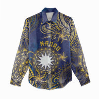 Personalised Nauru Women Casual Shirt Hibiscus Polynesian Tribal Pattern DT05 - Polynesian Pride