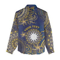 Personalised Nauru Women Casual Shirt Hibiscus Polynesian Tribal Pattern DT05 - Polynesian Pride