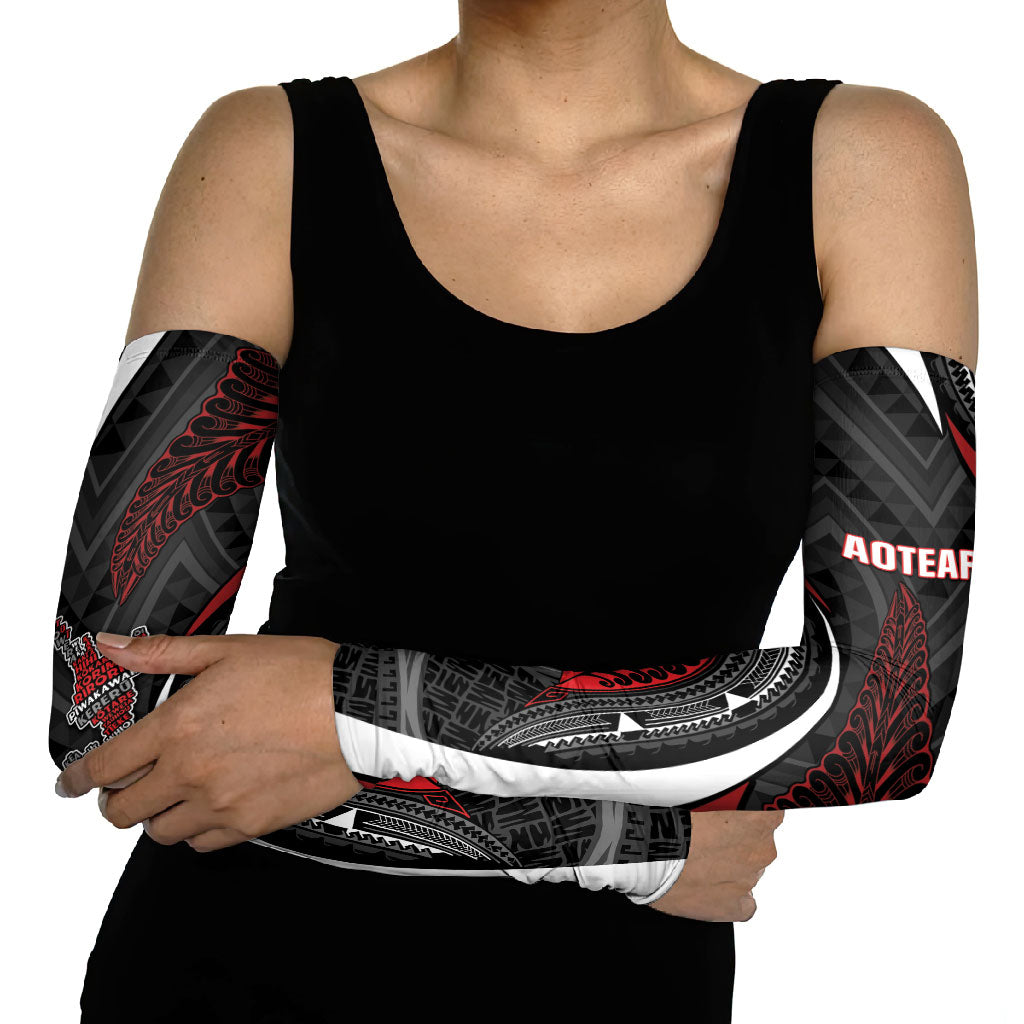 Aotearoa New Zealand Native Birds Map Arm Sleeves Silver Fern Tribal Pattern DT05 - Polynesian Pride