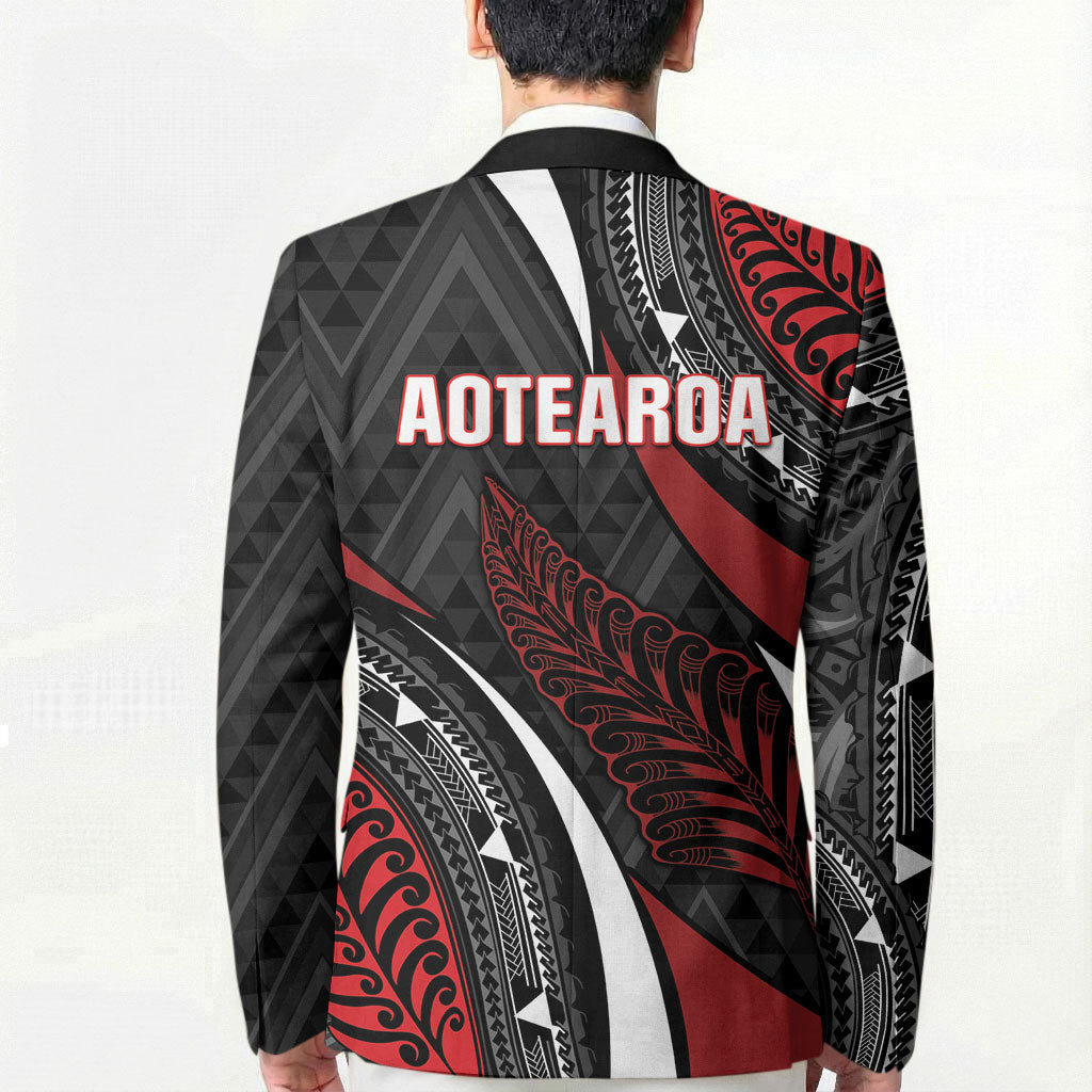 Aotearoa New Zealand Native Birds Map Blazer Silver Fern Tribal Pattern DT05 - Polynesian Pride