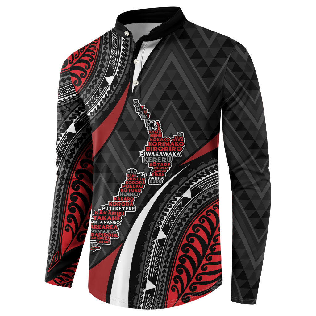 Aotearoa New Zealand Native Birds Map Button Sweatshirt Silver Fern Tribal Pattern DT05 - Polynesian Pride