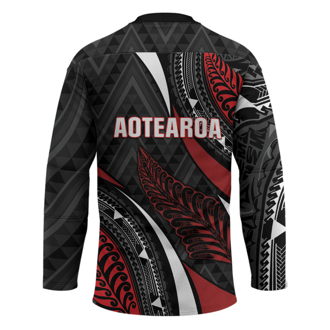 Aotearoa New Zealand Native Birds Map Hockey Jersey Silver Fern Tribal Pattern DT05 - Polynesian Pride