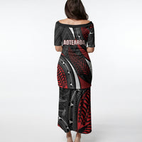 Aotearoa New Zealand Native Birds Map Puletasi Silver Fern Tribal Pattern DT05 - Polynesian Pride