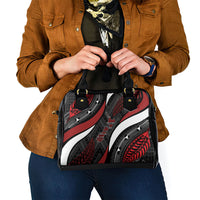 Aotearoa New Zealand Native Birds Map Shoulder Handbag Silver Fern Tribal Pattern DT05 - Polynesian Pride