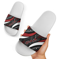 Aotearoa New Zealand Native Birds Map Slide Sandals Silver Fern Tribal Pattern DT05 - Polynesian Pride