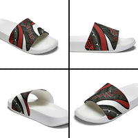 Aotearoa New Zealand Native Birds Map Slide Sandals Silver Fern Tribal Pattern DT05 - Polynesian Pride