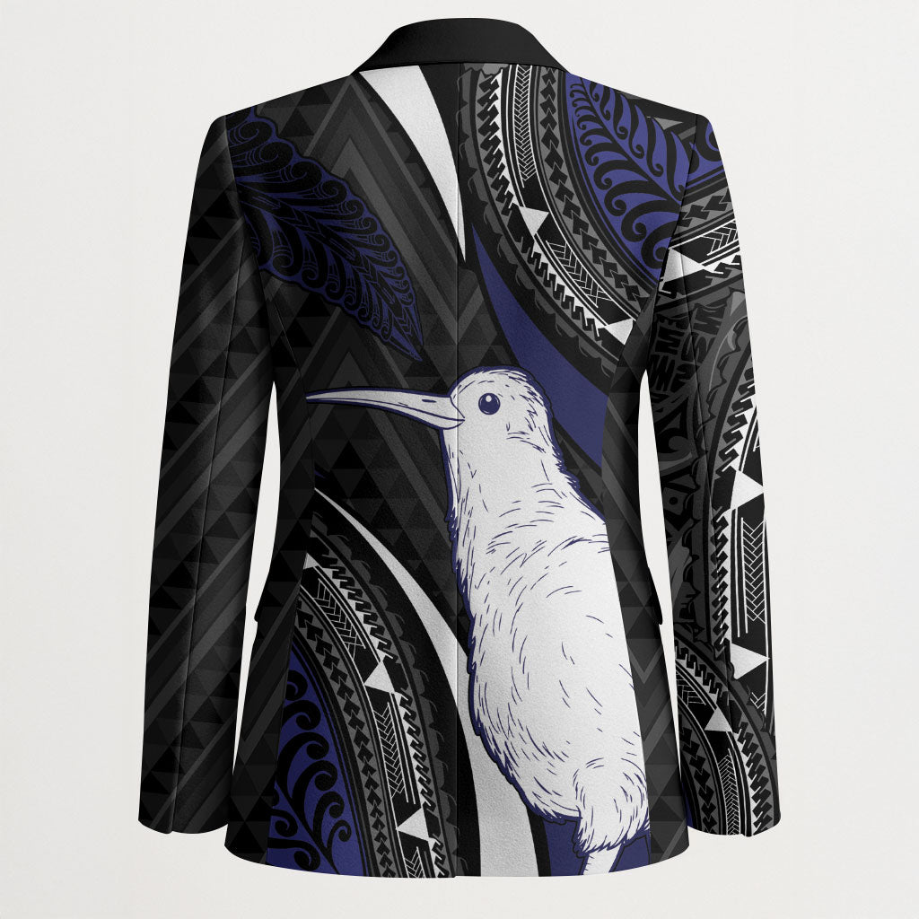 Personalised New Zealand Kiwi Blazer Silver Fern Tribal Pattern DT05 - Polynesian Pride