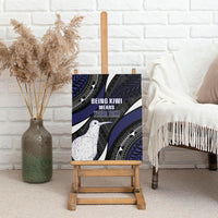 Personalised New Zealand Kiwi Canvas Wall Art Silver Fern Tribal Pattern DT05 - Polynesian Pride