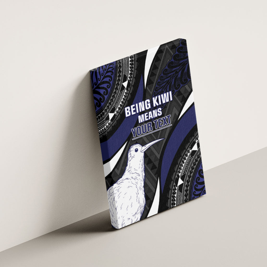Personalised New Zealand Kiwi Canvas Wall Art Silver Fern Tribal Pattern DT05 - Polynesian Pride