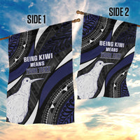 Personalised New Zealand Kiwi Garden Flag Silver Fern Tribal Pattern DT05 - Polynesian Pride