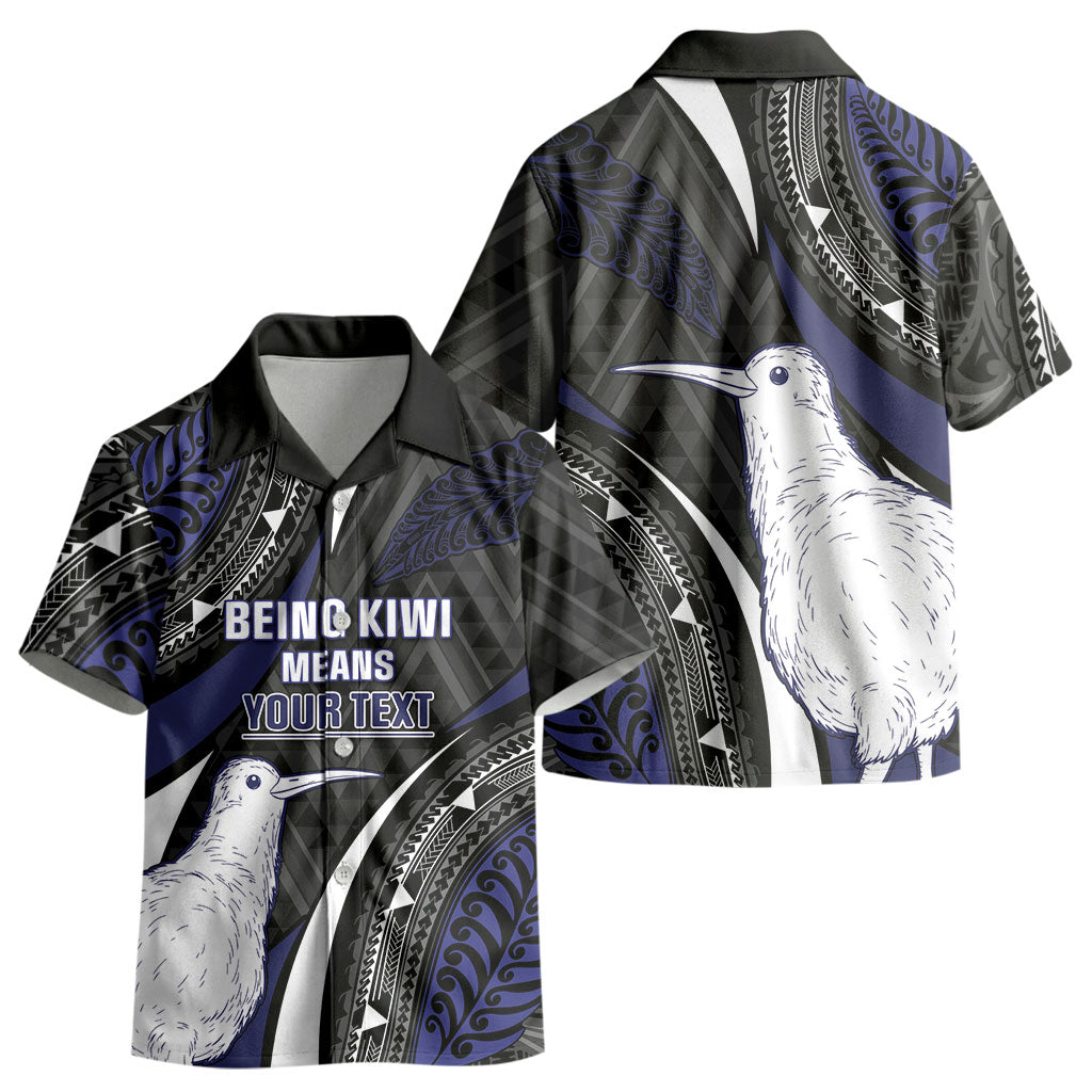 Personalised New Zealand Kiwi Kid Hawaiian Shirt Silver Fern Tribal Pattern DT05 - Polynesian Pride
