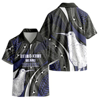 Personalised New Zealand Kiwi Kid Hawaiian Shirt Silver Fern Tribal Pattern DT05 - Polynesian Pride