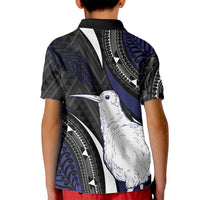 Personalised New Zealand Kiwi Kid Polo Shirt Silver Fern Tribal Pattern DT05 - Polynesian Pride