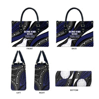 Personalised New Zealand Kiwi Leather Bag Silver Fern Tribal Pattern DT05 - Polynesian Pride