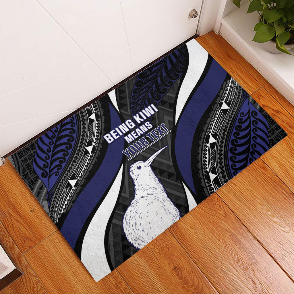 Personalised New Zealand Kiwi Rubber Doormat Silver Fern Tribal Pattern DT05 - Polynesian Pride