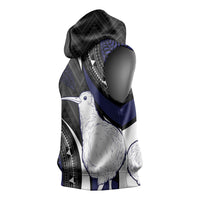 Personalised New Zealand Kiwi Sleeveless Hoodie Silver Fern Tribal Pattern DT05 - Polynesian Pride