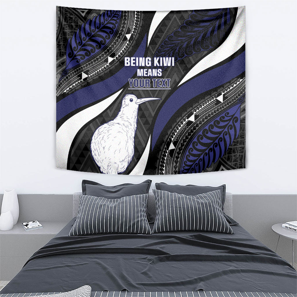 Personalised New Zealand Kiwi Tapestry Silver Fern Tribal Pattern DT05 - Polynesian Pride