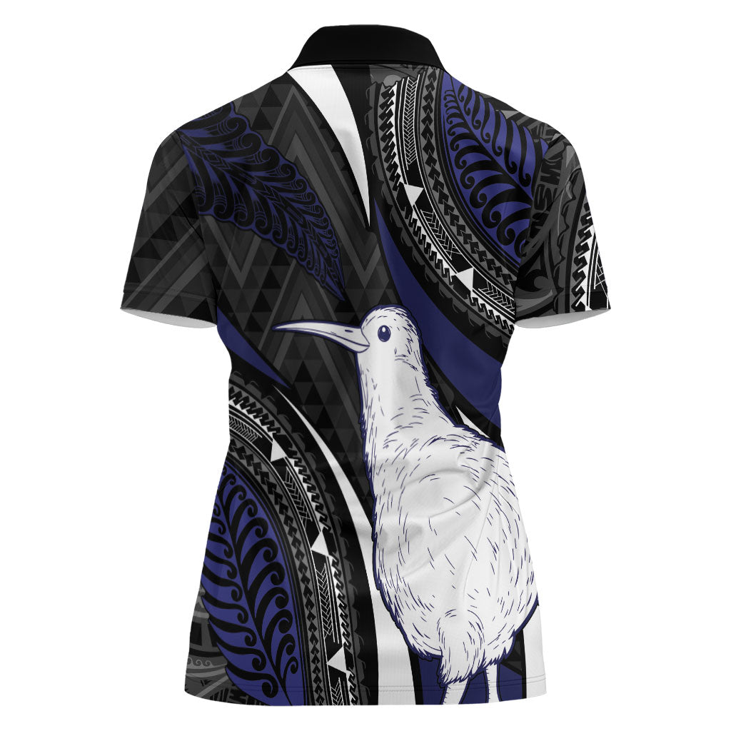 Personalised New Zealand Kiwi Women Polo Shirt Silver Fern Tribal Pattern DT05 - Polynesian Pride