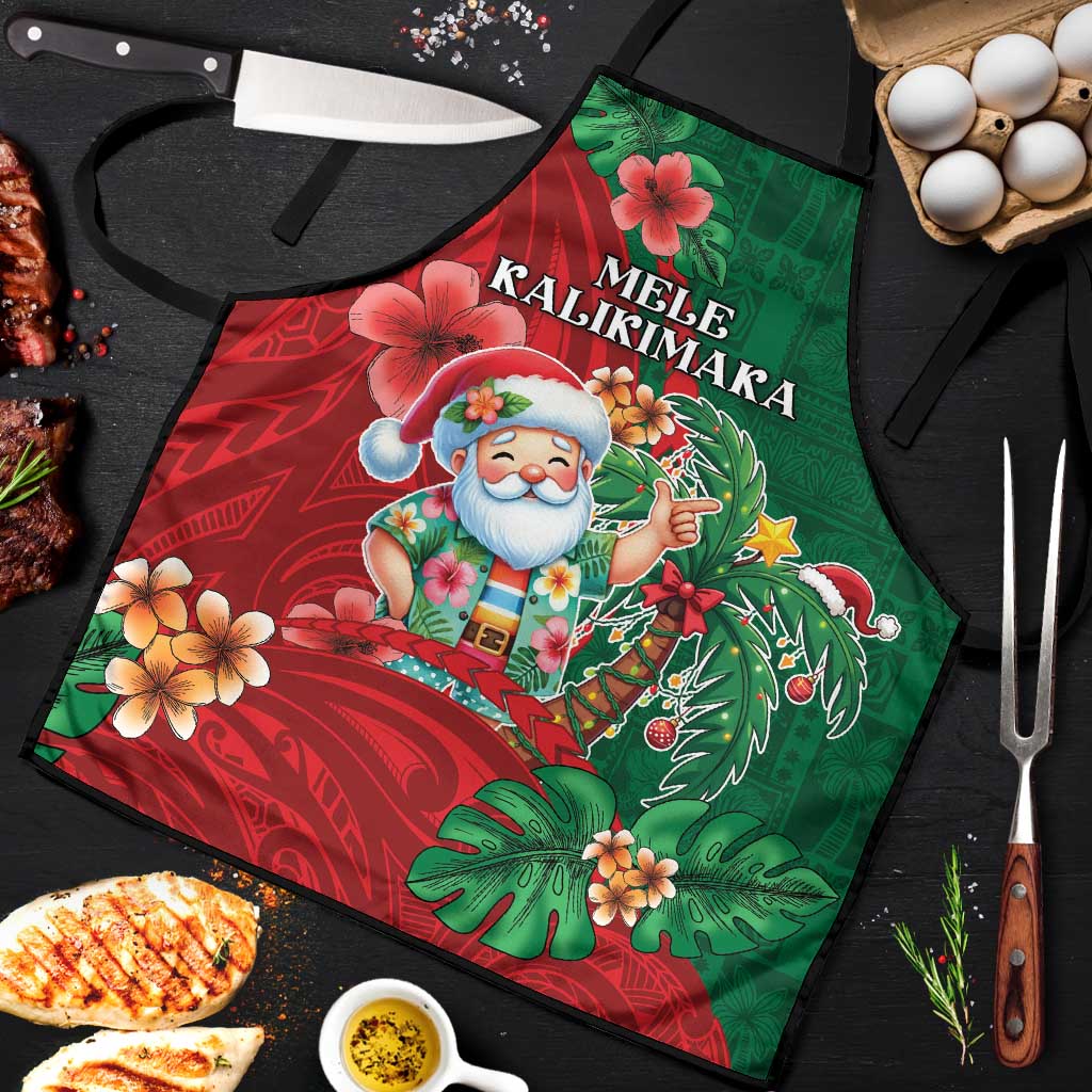 Hawaii Christmas Apron Mele Kalikimaka Funny Hawaiian Santa - Polynesian Pride