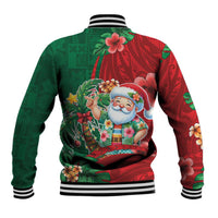 Hawaii Christmas Baseball Jacket Mele Kalikimaka Funny Hawaiian Santa - Polynesian Pride