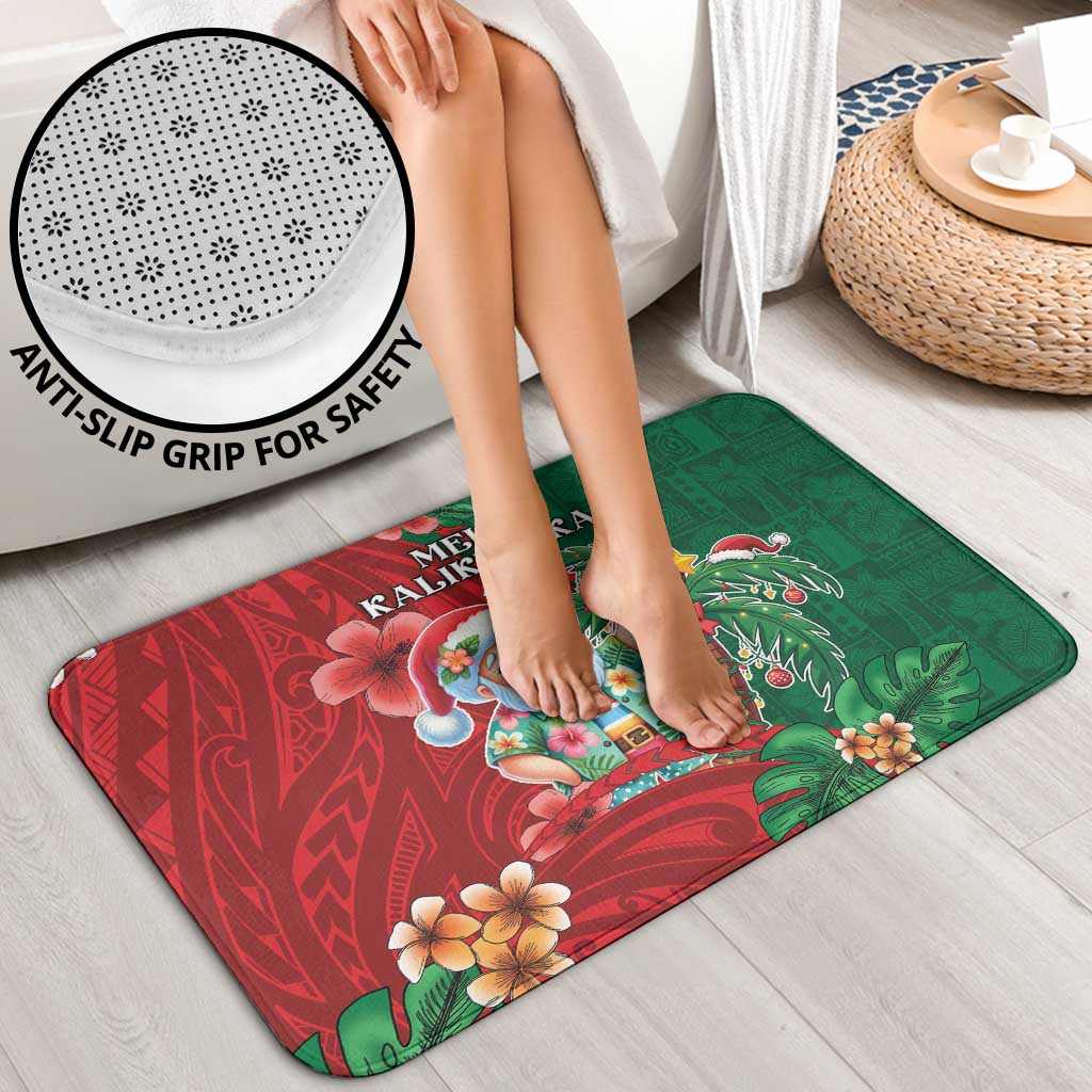 Hawaii Christmas Bathroom Set Mele Kalikimaka Funny Hawaiian Santa - Polynesian Pride